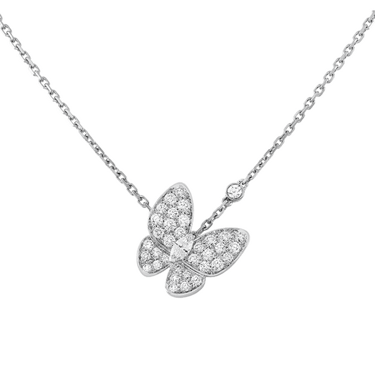 18K Van Cleef & Arpels Two Butterfly Necklace