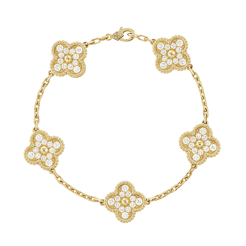 18K Van Cleef & Arpels Vintage Alhambra Diamonds Bracelet