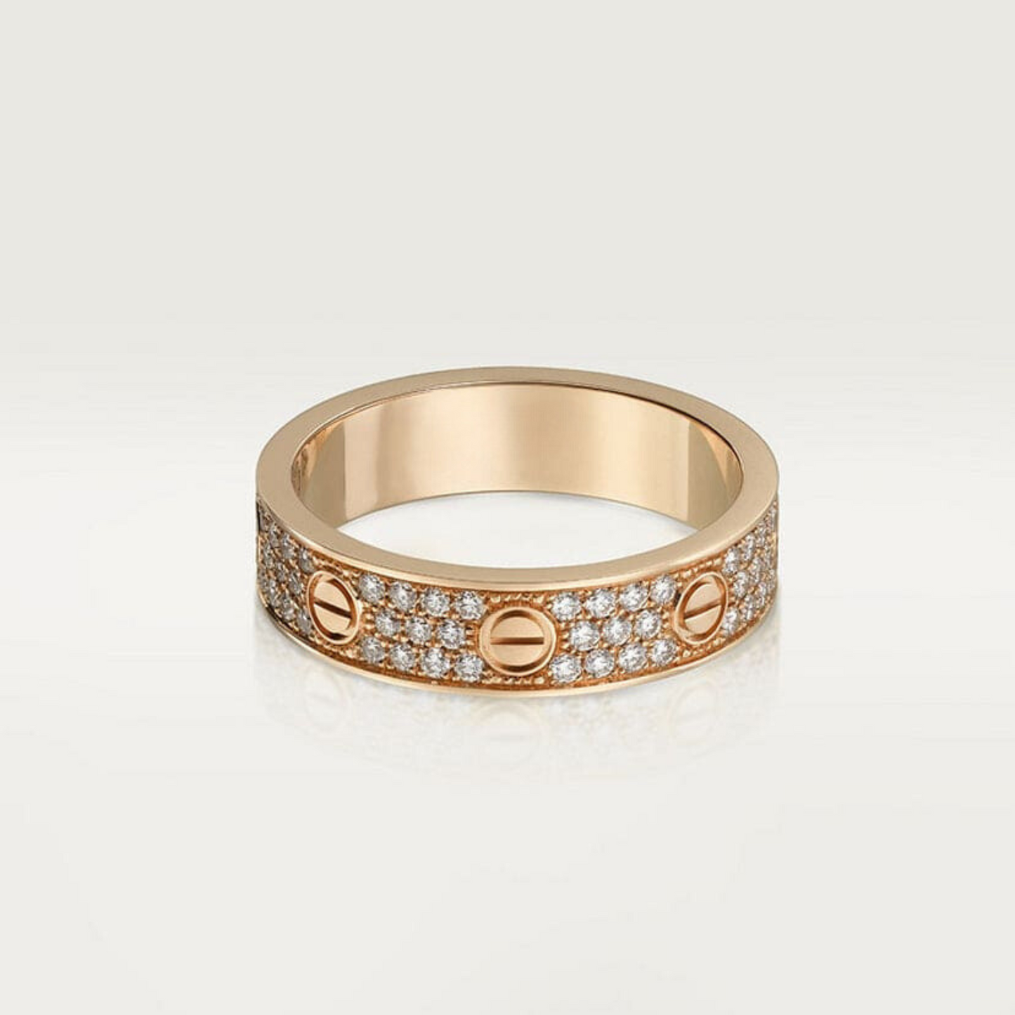 18K Love Diamond-Paved 5mm Ring