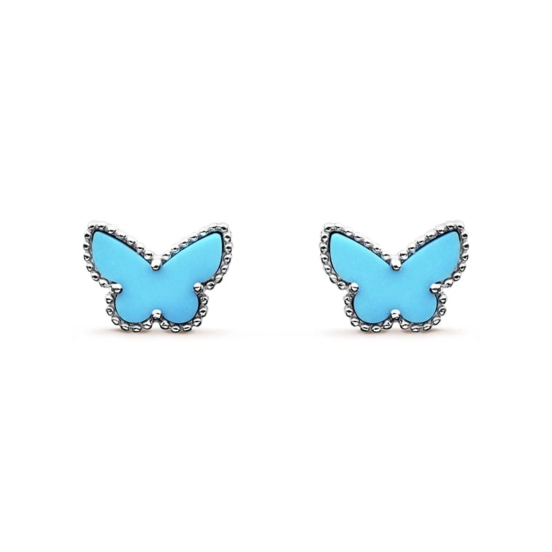 18k Van Cleef & Arpels Sweet Alhambra Butterfly Stud Earrings