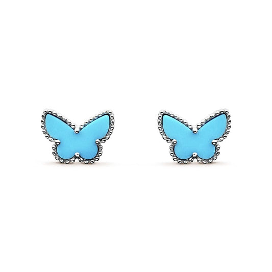 18k Van Cleef & Arpels Sweet Alhambra Butterfly Stud Earrings