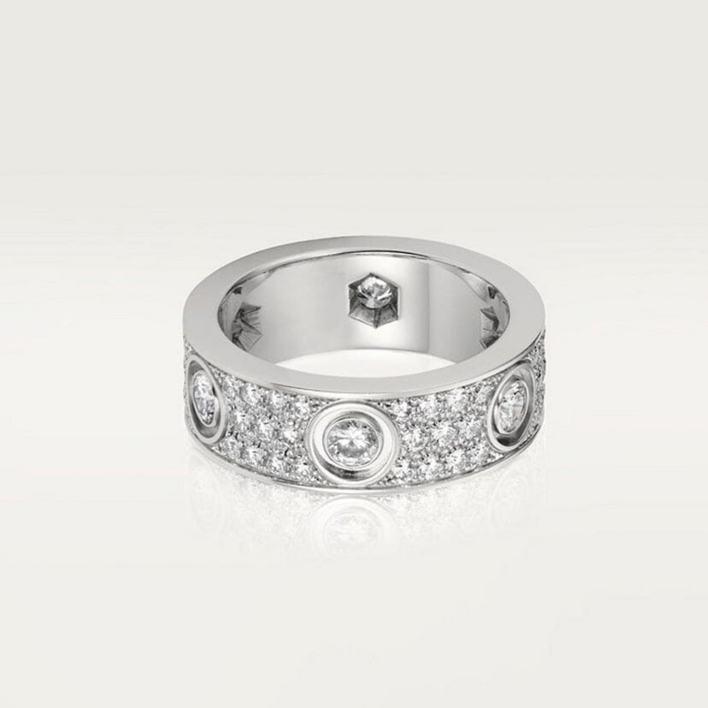 18K Love Diamond-Paved 6.5mm Ring