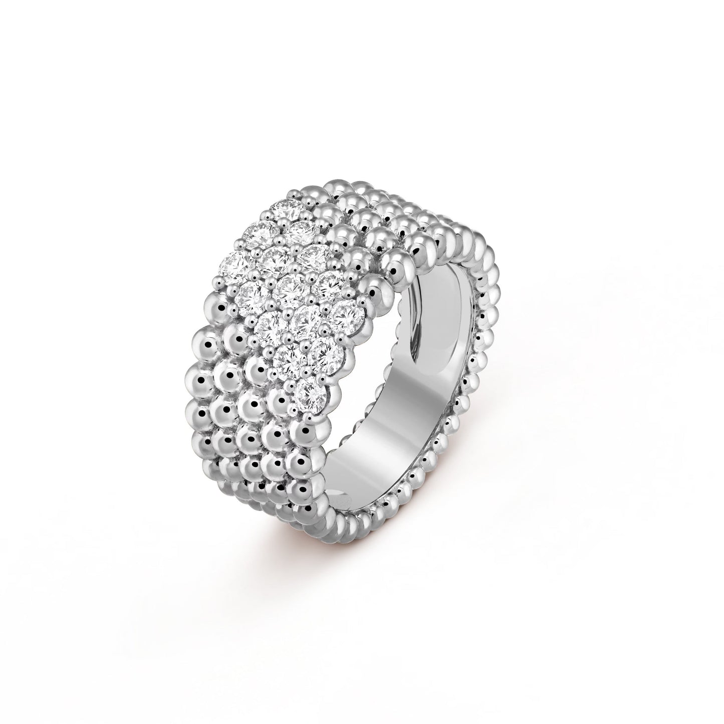 18K Perlée Diamonds Five Rows Ring