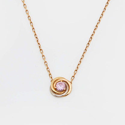 18K Trinity Pink Sapphire Necklace