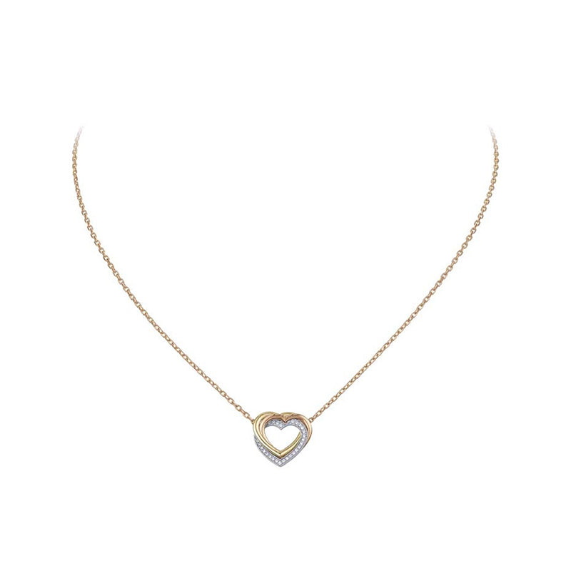 18K Trinity Heart Diamond Necklace