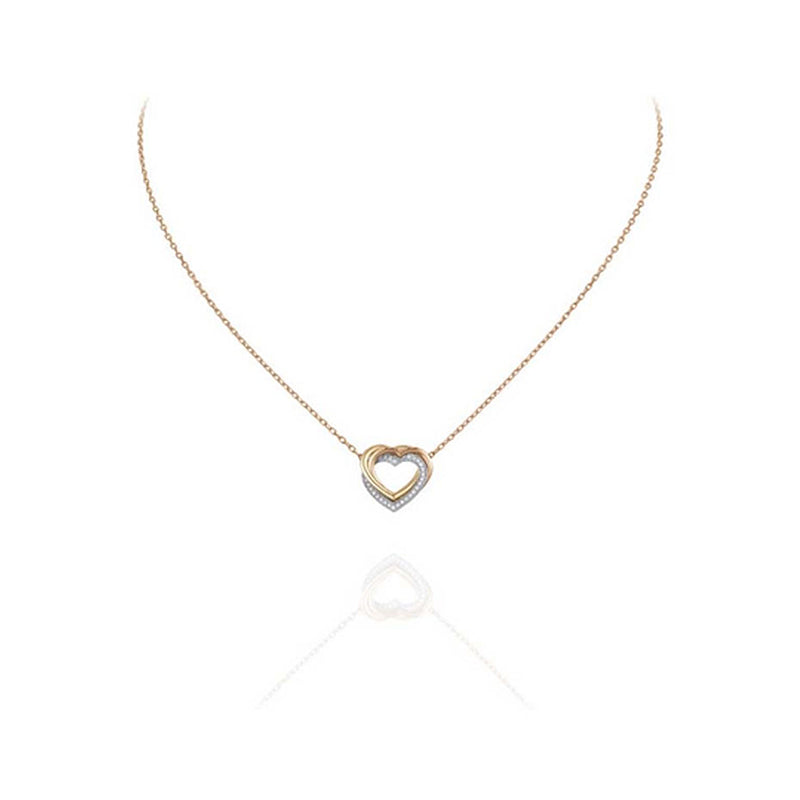 18K Trinity Heart Diamond Necklace