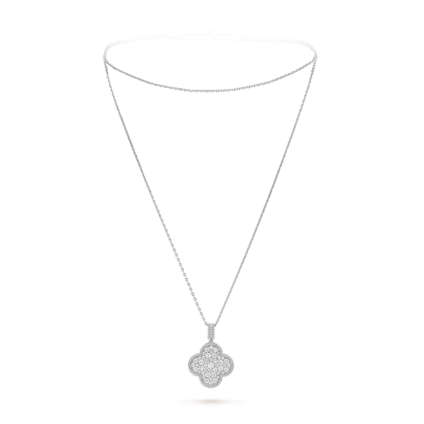 18K Van Cleef & Arpels Magic Alhambra One Motifs Diamonds Necklace