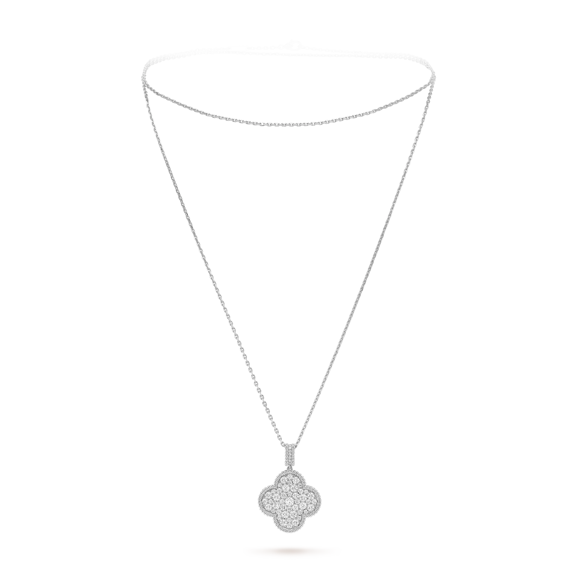 18K Van Cleef & Arpels Magic Alhambra One Motifs Diamonds Necklace