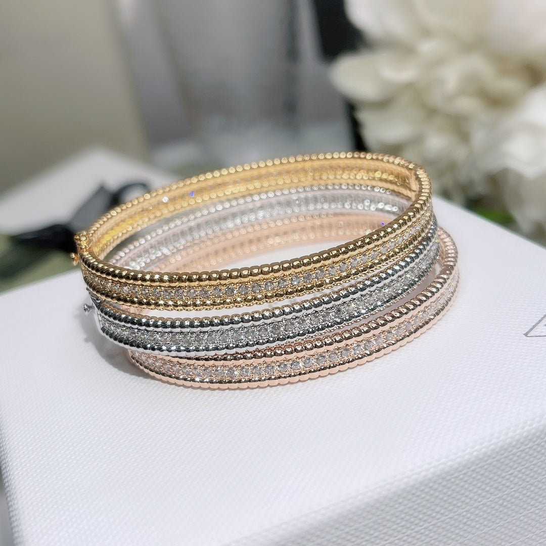 18K Perlée Diamonds One Row Bracelet