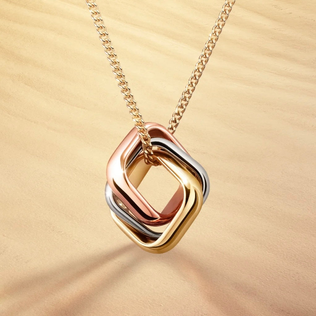 18K Trinity Cushion Necklace