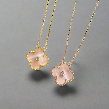 18K Sweet Alhambra Pink Clover Necklace