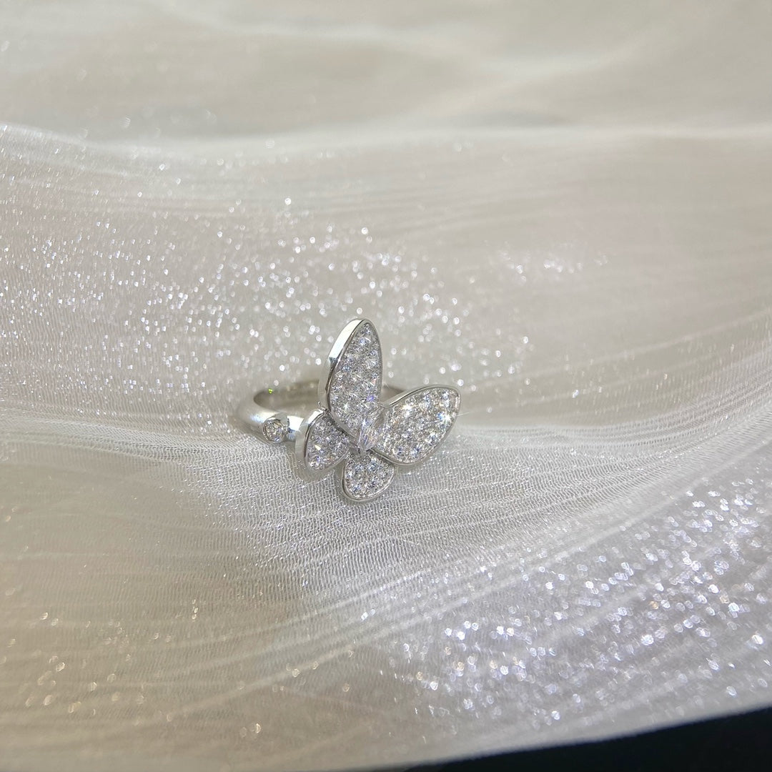 18K Two Butterfly Ring