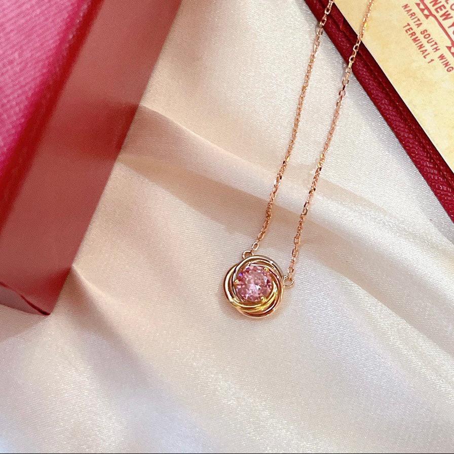 18K Trinity Pink Sapphire Necklace