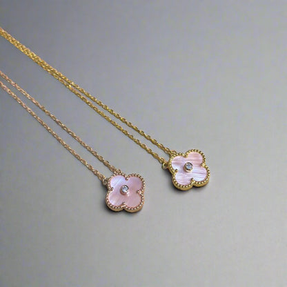 18K Sweet Alhambra Pink Clover Necklace