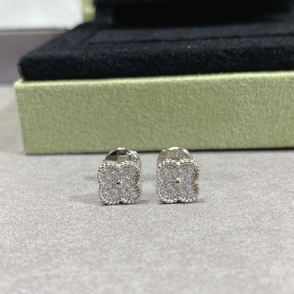 18K Vintage Alhambra Diamonds Earrings