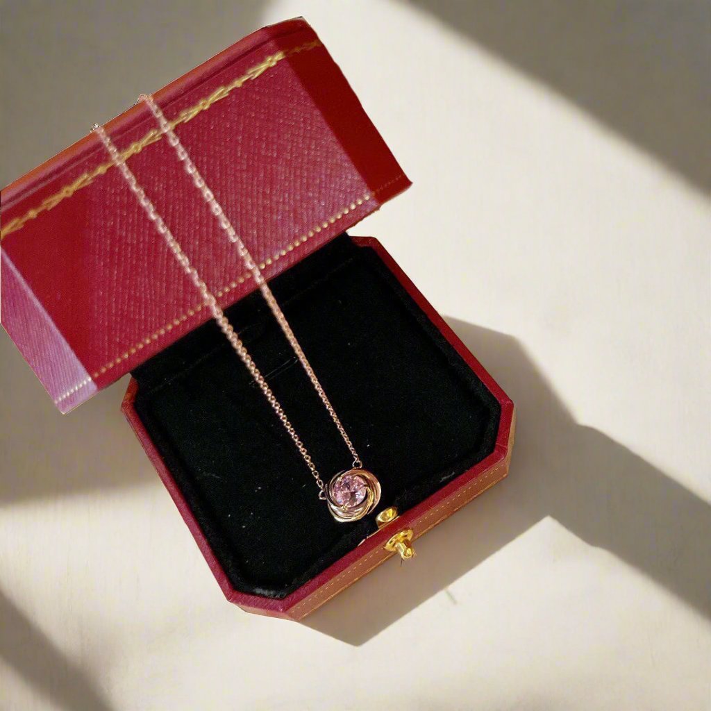 18K Trinity Pink Sapphire Necklace