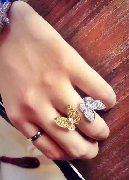 18K Two Butterfly Between the Finger Ring